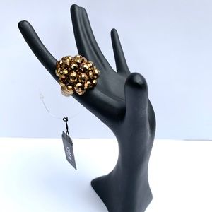 Bronze Beaded Statement Ring